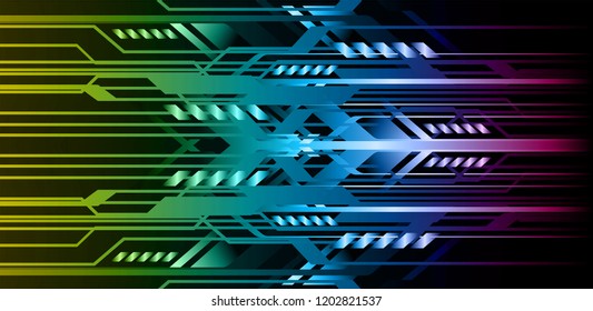 Blue yellow cyber circuit future technology concept background