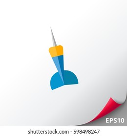 Blue and Yellow Dart Icon