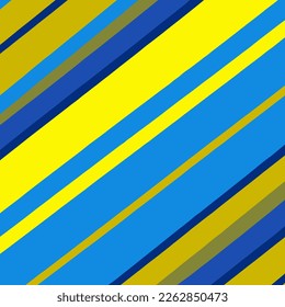 Blue And Yellow Diagonal Lines Vector Background Style. Handmade vector art.