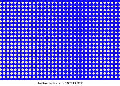Blue yellow dotted halftone. Regular sparse dotted pattern. Half tone vector background. Artificial texture. Yellow ink dot on blue backdrop. Modern pop art design template. Halftone texture