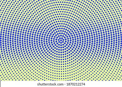 Fondo del vector medio tono de puntos azul y amarillo