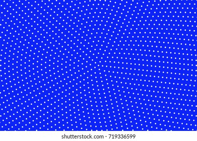 Blue and yellow dotted halftone vector background. Polka dot round pattern. Circle halftone ornament. Retro banner template. Bright vintage dotted pattern. Abstract dotted backdrop. Pop art design