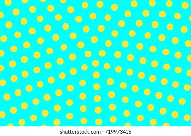 Blue and yellow dotted halftone vector background. Cartoon polka dot or halftone pattern. Retro style halftone banner template. Vibrant neon dotted pattern. Abstract dotted backdrop. Pop art design