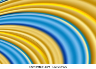 Fondo textil con cubierta azul y amarilla. pliegues blandos de tela satinada. EPS10 vectores