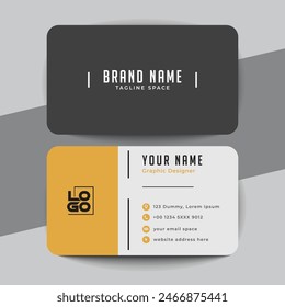 Blue and yellow elegant visiting card template