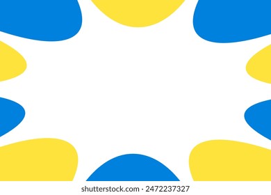 Blue and yellow explosion-like balloon frame, background illustration