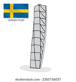 A blue and yellow flag illustration template banner design and national day banner design