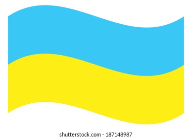 Blue and yellow flag of Ukraine. Vector EPS8