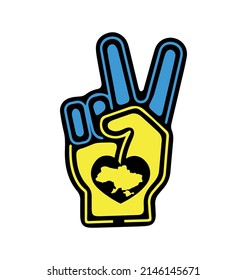 blue and yellow flag, ukraine, victory sign