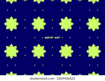 Patrón floral azul y amarillo con bello arte de motivos