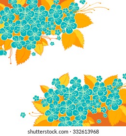 Blue and yellow flower background