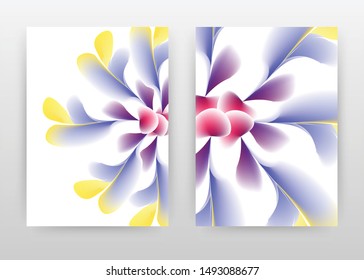 Blue yellow flower concept abstract design of annual report, brochure, flyer, poster. Abstract blue yellow flower background vector illustration flyer, leaflet, poster. Business A4 brochure template.