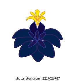 blue yellow flower illustrated logo