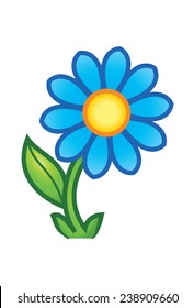 Blue and yellow flower illustration