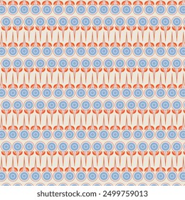 Blue and Yellow Flower seamless repeat Mosaic Tile pattern