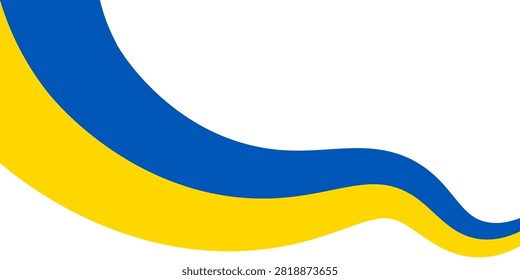 Синий и желтый поток волна баннер с копировать пространство. Цвета украинского флага. Идеально подходит для выборов, спортивных мероприятий, Дня Независимости Украины или других национальных праздников. ПНГ. Векторная иллюстрация