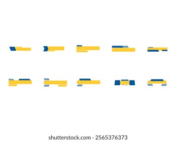 Blue And Yellow Footer Element Set