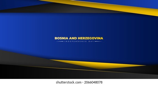 Blue and yellow geometric abstract background. Bosnia and herzegovina Independence day template. Also good template for bosnia and herzegovina national day design.