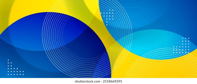 blue and yellow geometric background for banner, poster, website, cover, etc.