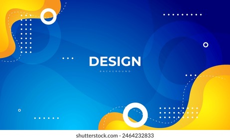 blue and yellow geometric background with fluid shapes. suitable for banner, website, presentation, poster, etc.