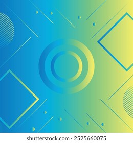 Blue and Yellow geometric circle shapes Gradient Abstract background with dynamic effect.