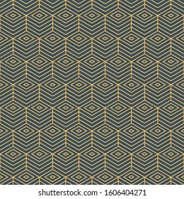 Blue and yellow geometric pattern. Seamless background.