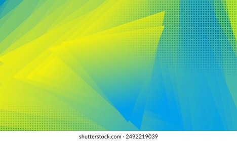 Blaugelbe geometrische Dreiecke abstrakter minimaler Hintergrund. Vektorgrafik Grafikdesign