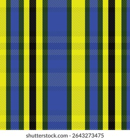 Blue and yellow gingham seamless pattern