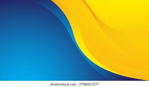 Blue and yellow gradient abstract background wave design