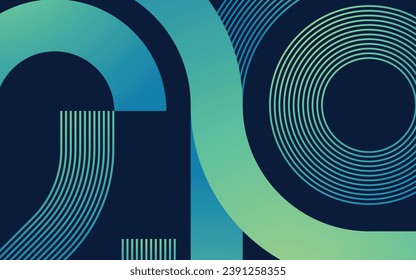 Blue and yellow gradient abstract geometric background. Dynamic shape with shadow.