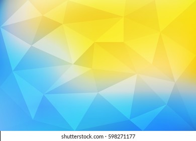 Blue   yellow gradient abstract mosaic  geometric low poly style  vector illustration design