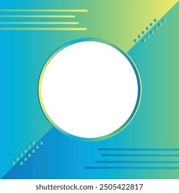 blue and yellow Gradient background circle with a white dot and line 