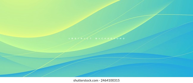 Blue and yellow gradient background wavy shape concept vector