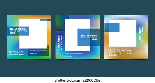 Blue yellow gradient social media post template.
