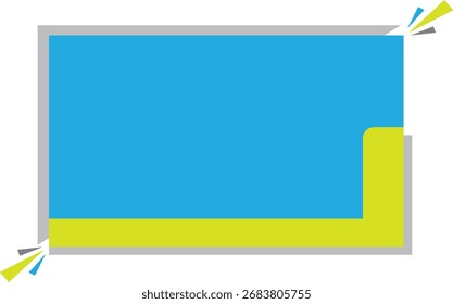 Gráfico azul y amarillo con borde
