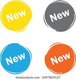 Azul, amarillo, gris y naranja Venta de la cena Icono de velocidad conjunto 4, Vector Circle etiqueta diseño conjunto.  
