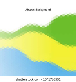 blue,  yellow and green hexagon background 