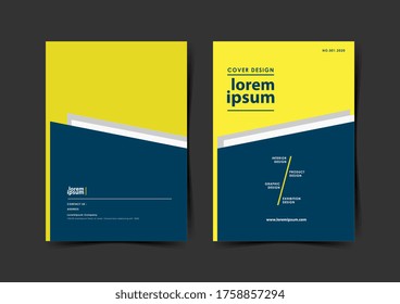 Blue yellow grey color theme color.Business Brochure. Flyer Design. Leaflets a4 Template. Cover Book and Magazine. Annual Report Vector illustration