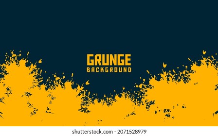 Blue and yellow grunge abstract vector background with copy space