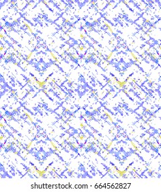 Blue Yellow Grunge Openwork Pattern. Vector seamless pattern