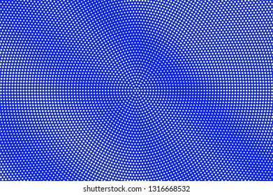 Blue yellow halftone vector background. Smooth halftone texture. Diagonal dotwork gradient. Vibrant dotted vector background. Colorful halftone overlay. Vintage cartoon effect. Perforated texture
