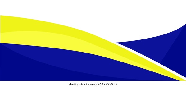 Blue Yellow Header Footer Banner. Business Frame Border Abstract Transparent. Vector Design