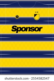 Blue And Yellow Horizontal Classic Pattern Football Jersey Sublimation Print