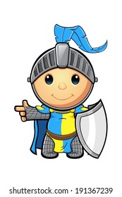 Blue and Yellow Knight Character