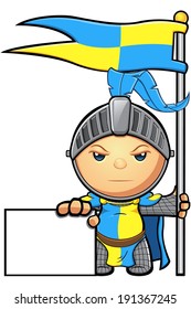 Blue and Yellow Knight Character