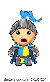 Blue and Yellow Knight Character