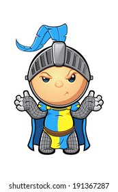 Blue and Yellow Knight Character