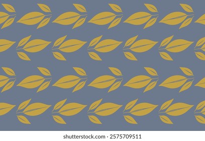 A blue and yellow leaf pattern. The pattern is made up of many small yellow leaves. 