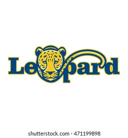 Blue Yellow Leopard Head - Cheetah
