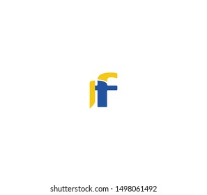 Blue and Yellow Letter F Logo icon. Creative Design with dot shape letter F for business, technology, finance, network, start up and more brand.